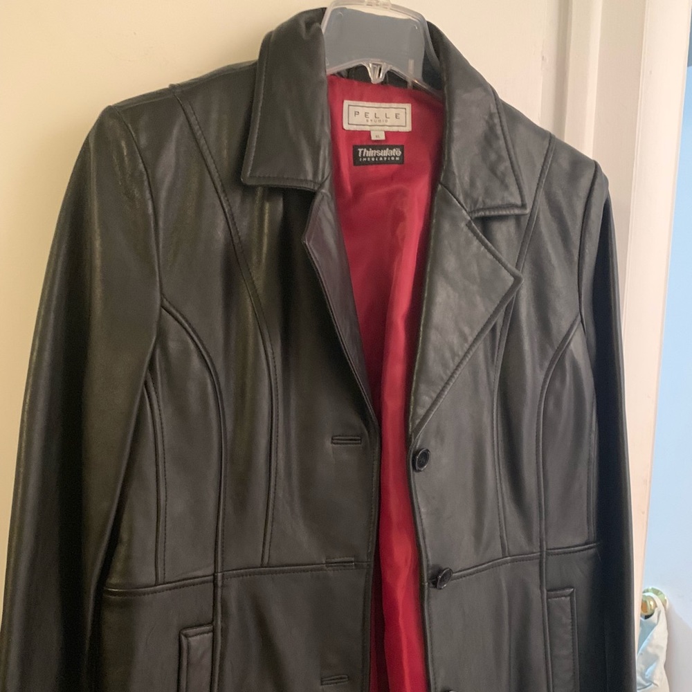 Pelle Studio black leather coat